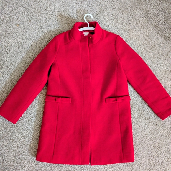 Crewcuts Jackets & Blazers - Crewcuts Cherry Red Zip-Front Pea Coat Girls 14, Fits Women XS and Small